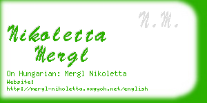 nikoletta mergl business card